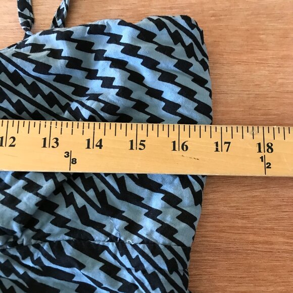 Kamohoalii Halter Top Women L Black Geometric Sleeveless Stretch Hawaiian 16526 - Picture 7 of 10